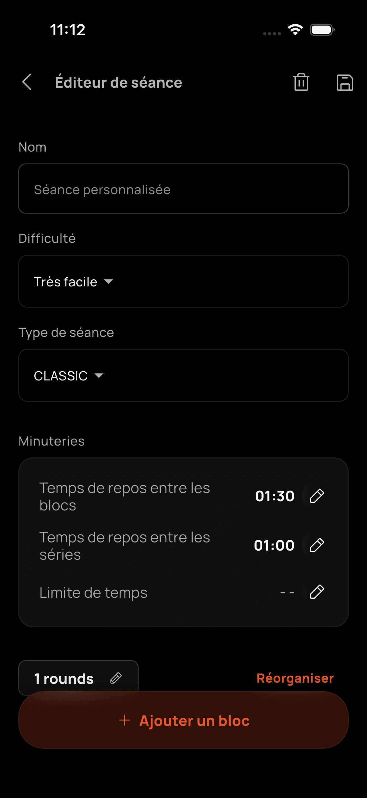 Créateur de séances