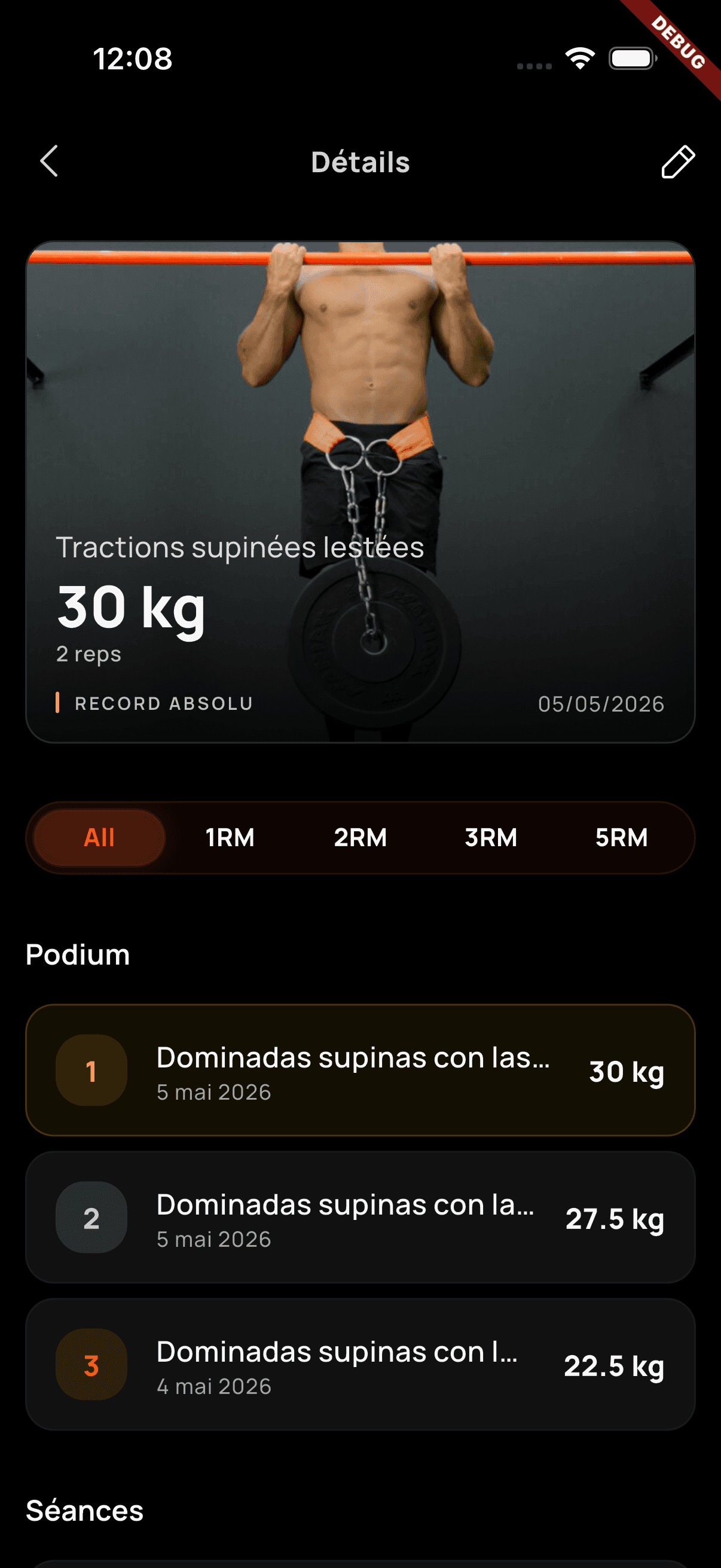 Détail d'un record personnel