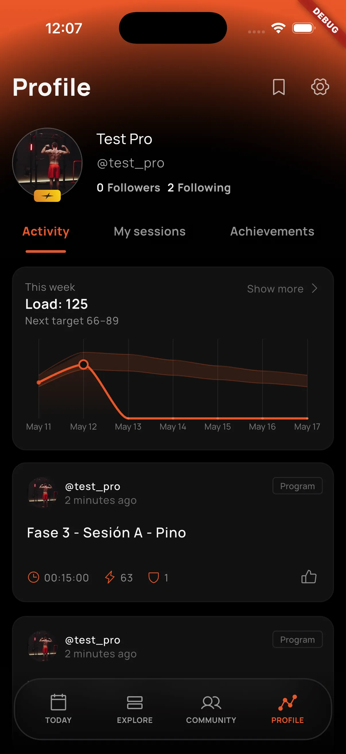Profile sections