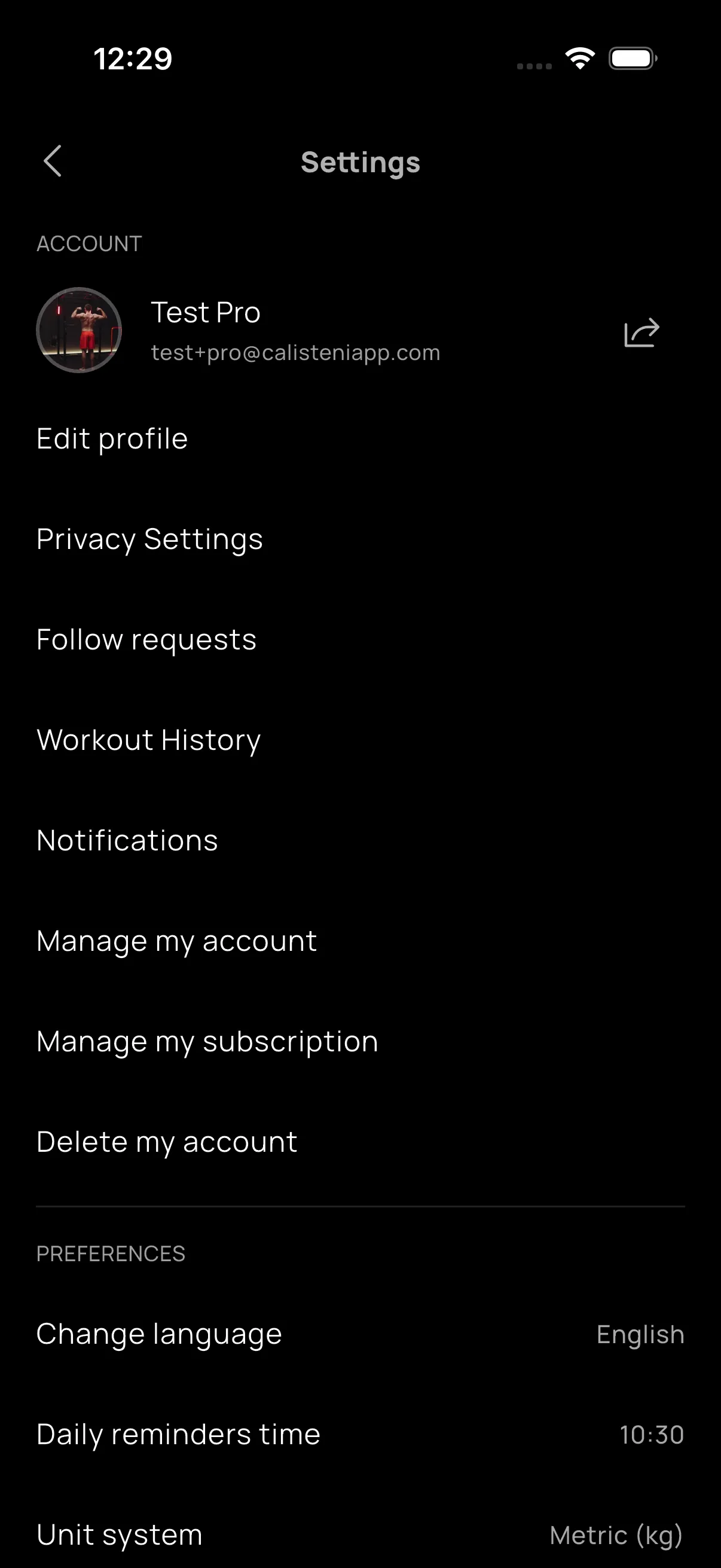 Settings