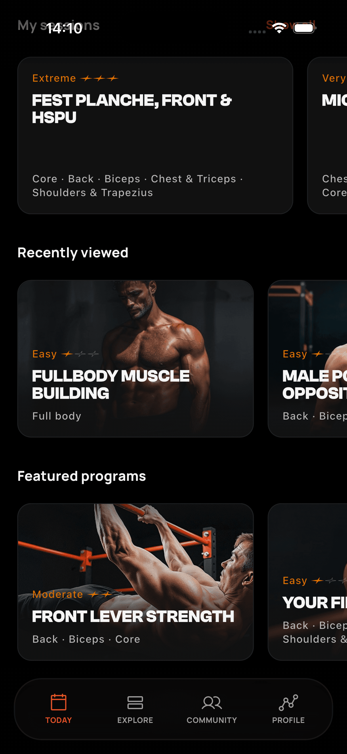 Recommended and recent content