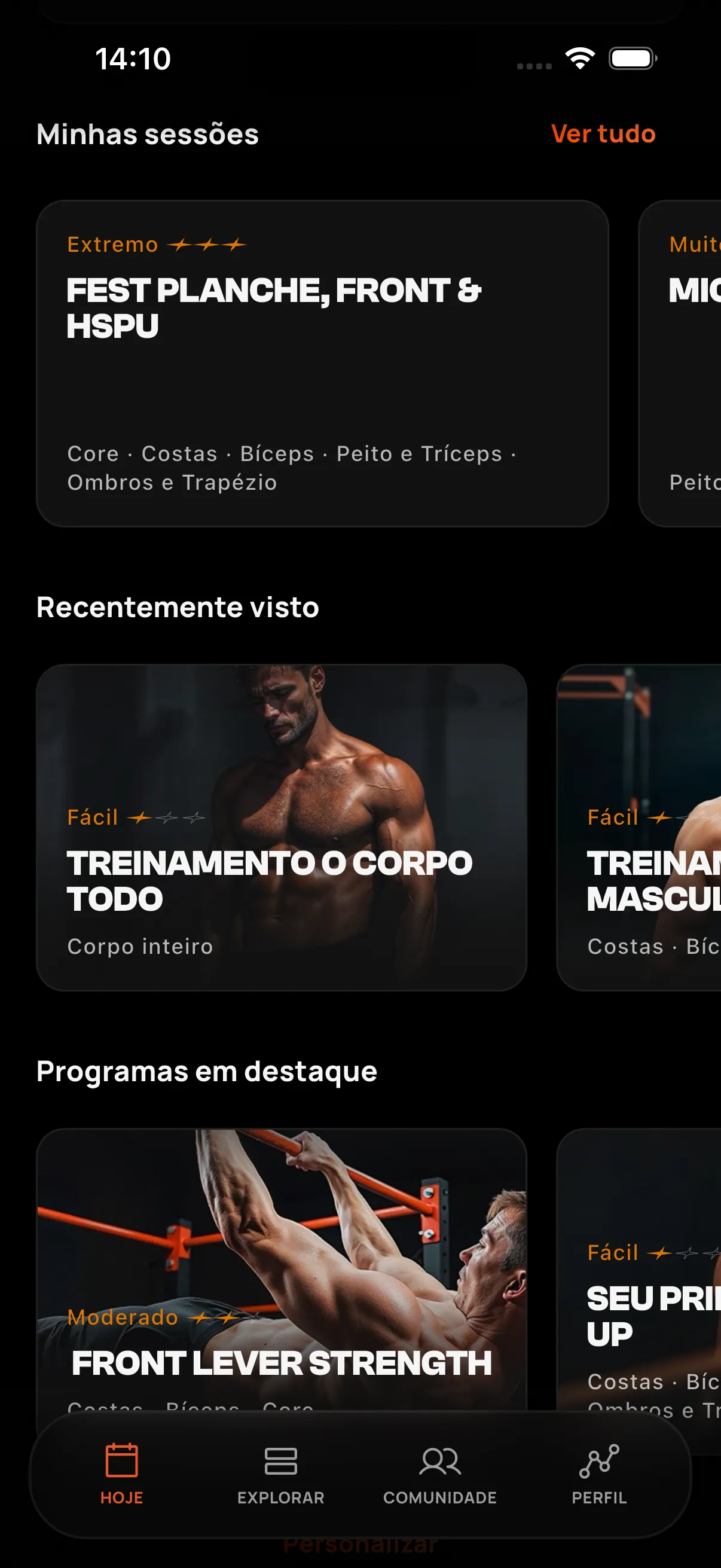 Conteúdos recomendados e recentes