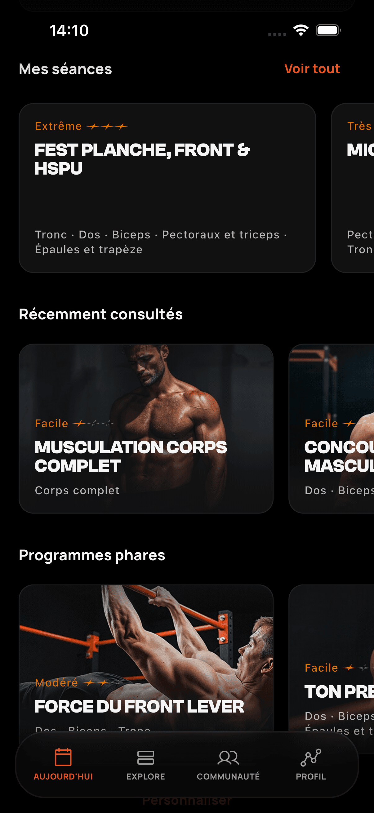 Contenus recommandés et récents