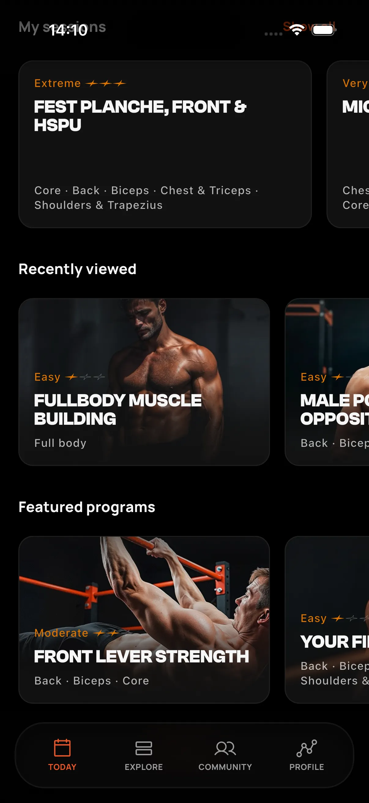 Recommended and recent content