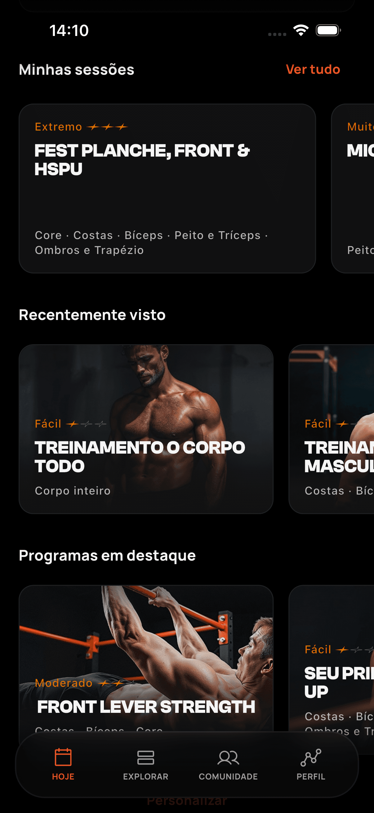 Conteúdos recomendados e recentes