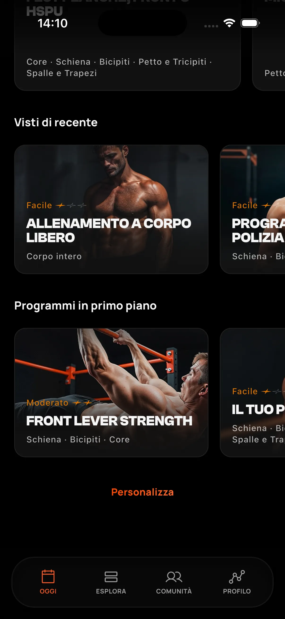 Personalizzare la schermata