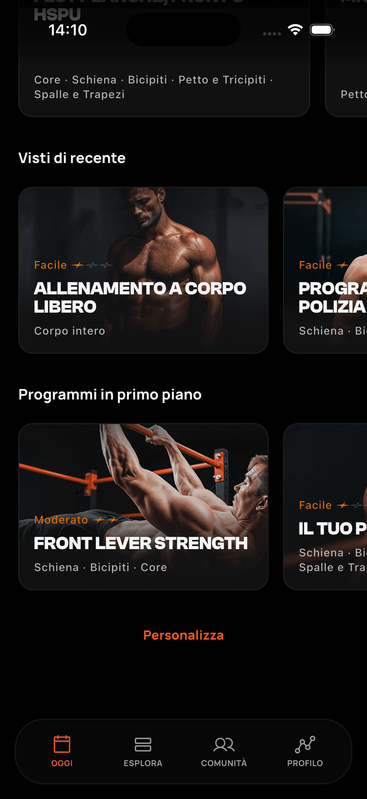 Personalizzare la schermata