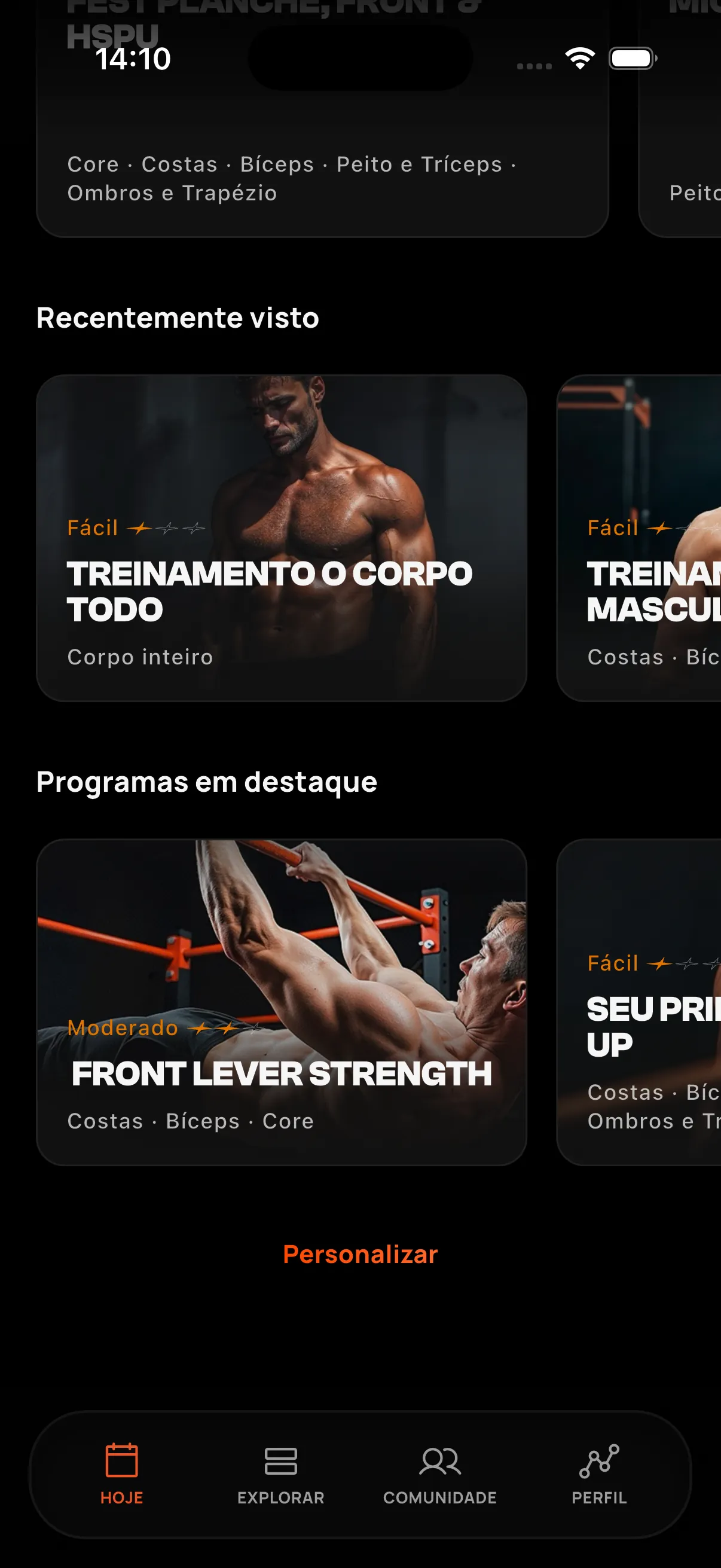 Personalizar a tela